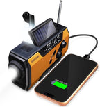 7400mWh Solar Emergency Radio & Power Bank – Hand Crank, SOS Alarm & Flashlight