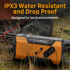 7400mWh Solar Emergency Radio & Power Bank – Hand Crank, SOS Alarm & Flashlight