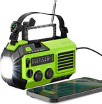 19240mWh Solar Emergency Radio & Power Bank – Hand Crank, SOS Alarm & Flashlight