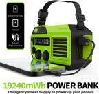 19240mWh Solar Emergency Radio & Power Bank – Hand Crank, SOS Alarm & Flashlight